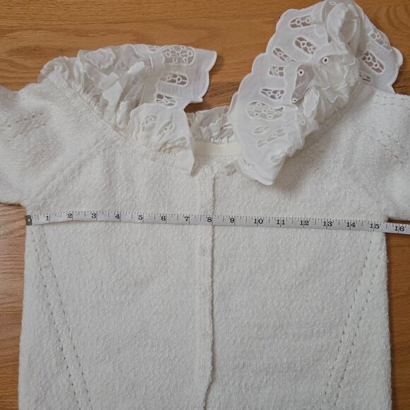 Anthropologie Maeve - Lace-Collar Cardigan Sweater - Picture 5 of 7